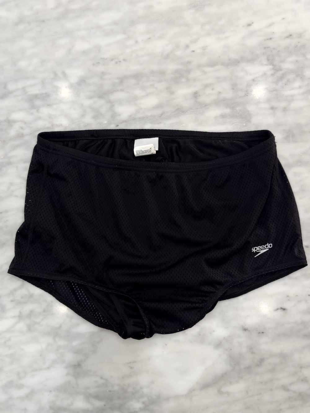 Speedo Men’s Black Mesh Lined Swim Trunks